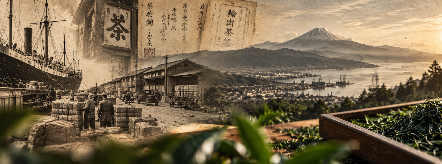 輸出茶の積み出しと茶町の様子